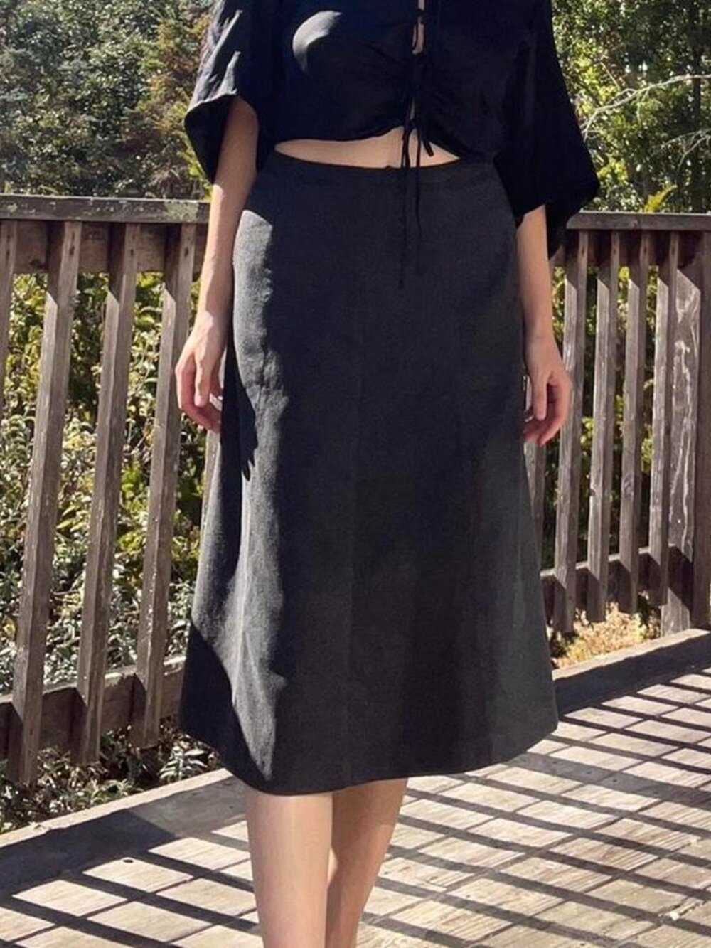 vintage wool midi skirt